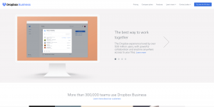 DropBox Business Homepage