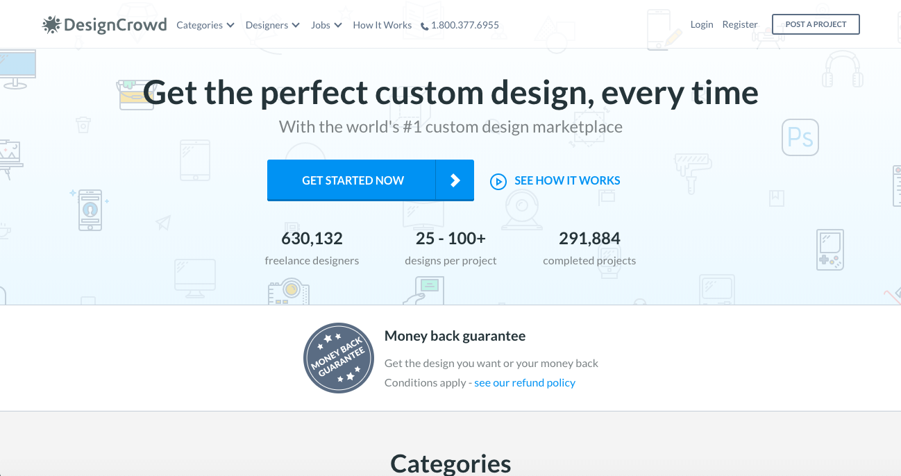 designcrowd homepage