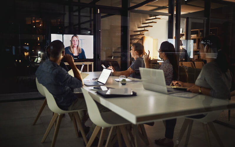 Web conferencing with large group in office