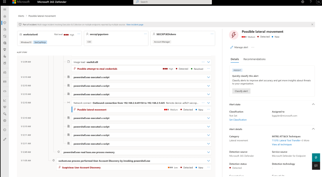 Screenshot of Detects & responds